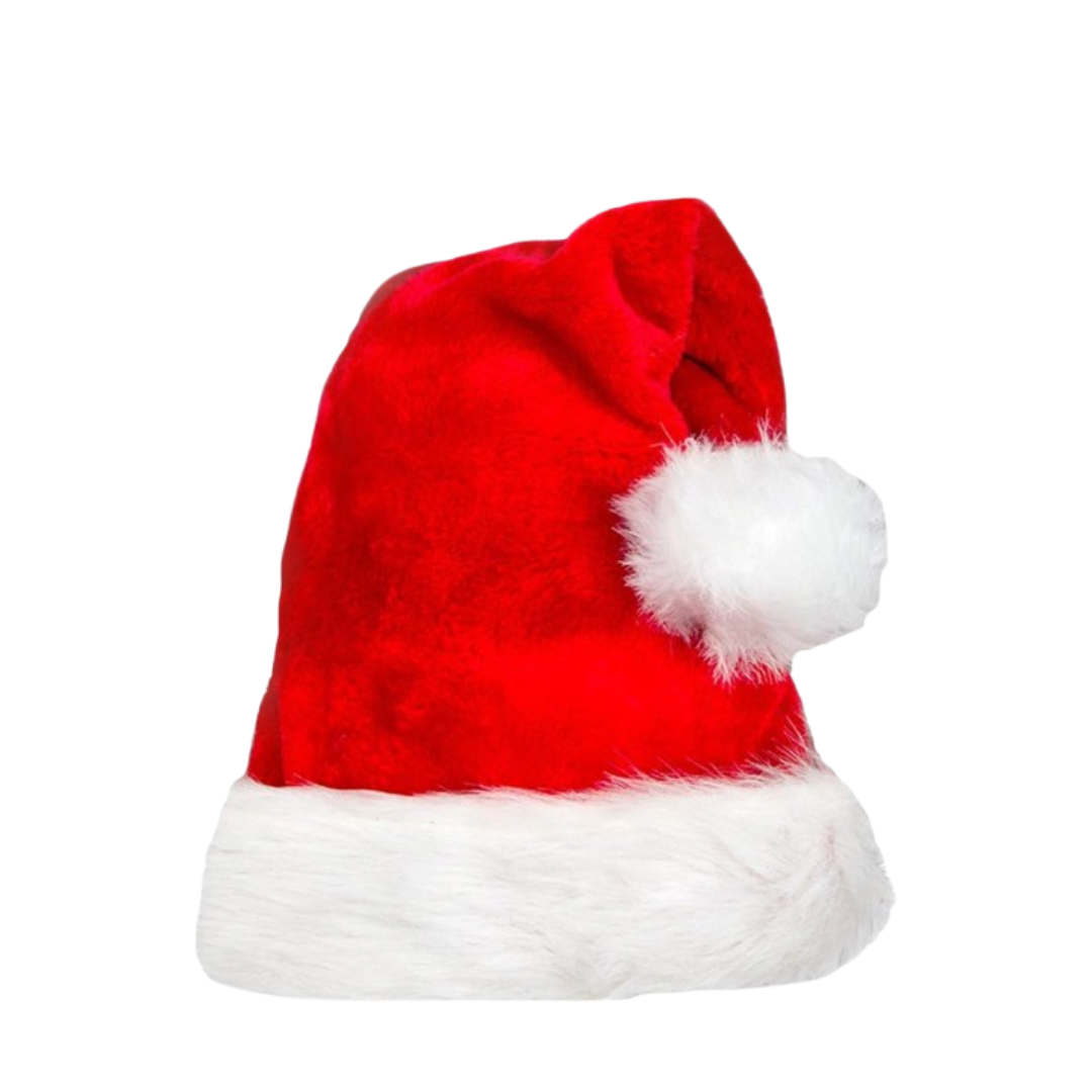 Big Plush Santa Red & White Christmas Hat for Adults - 1PC