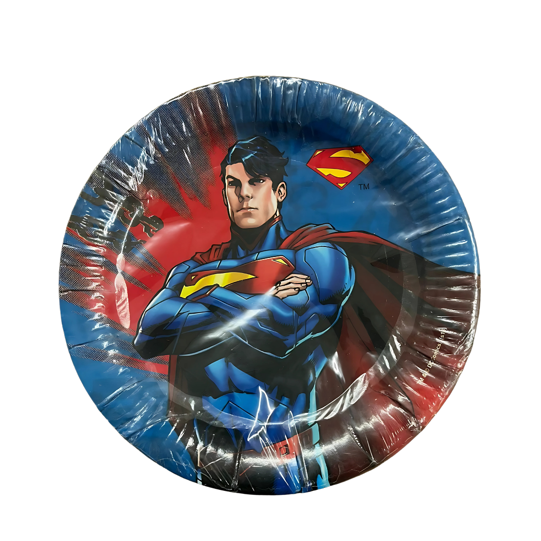 Superman Theme Party Paper Plate - 9 inches - 10PC