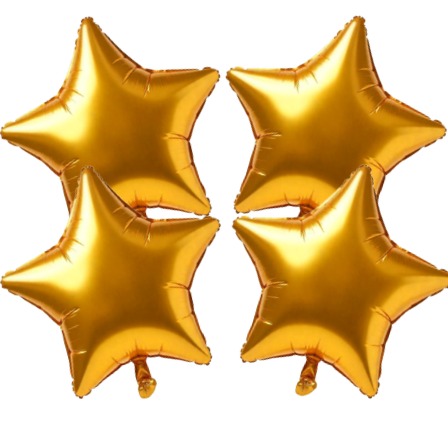 Gold Star Shaped Foil Balloon - Helium Quality - 18 inches - 4PC