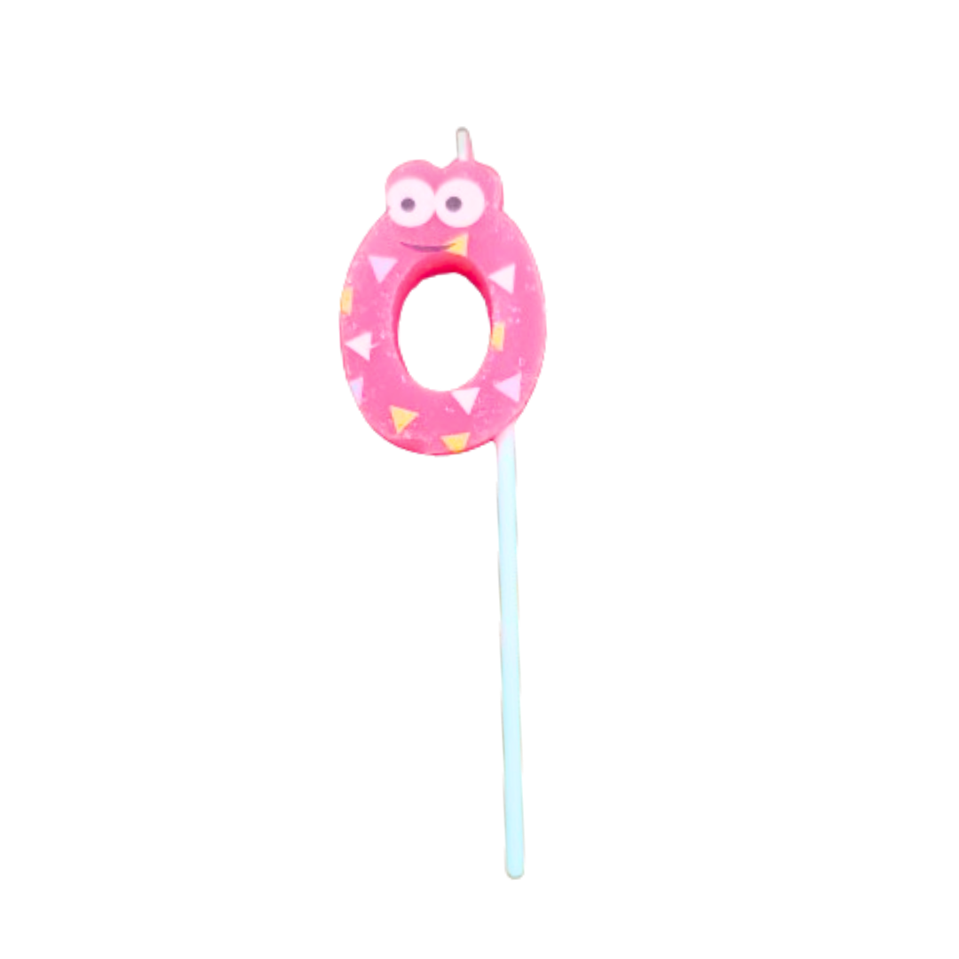 Number 0 Candle with Stars - 3PC