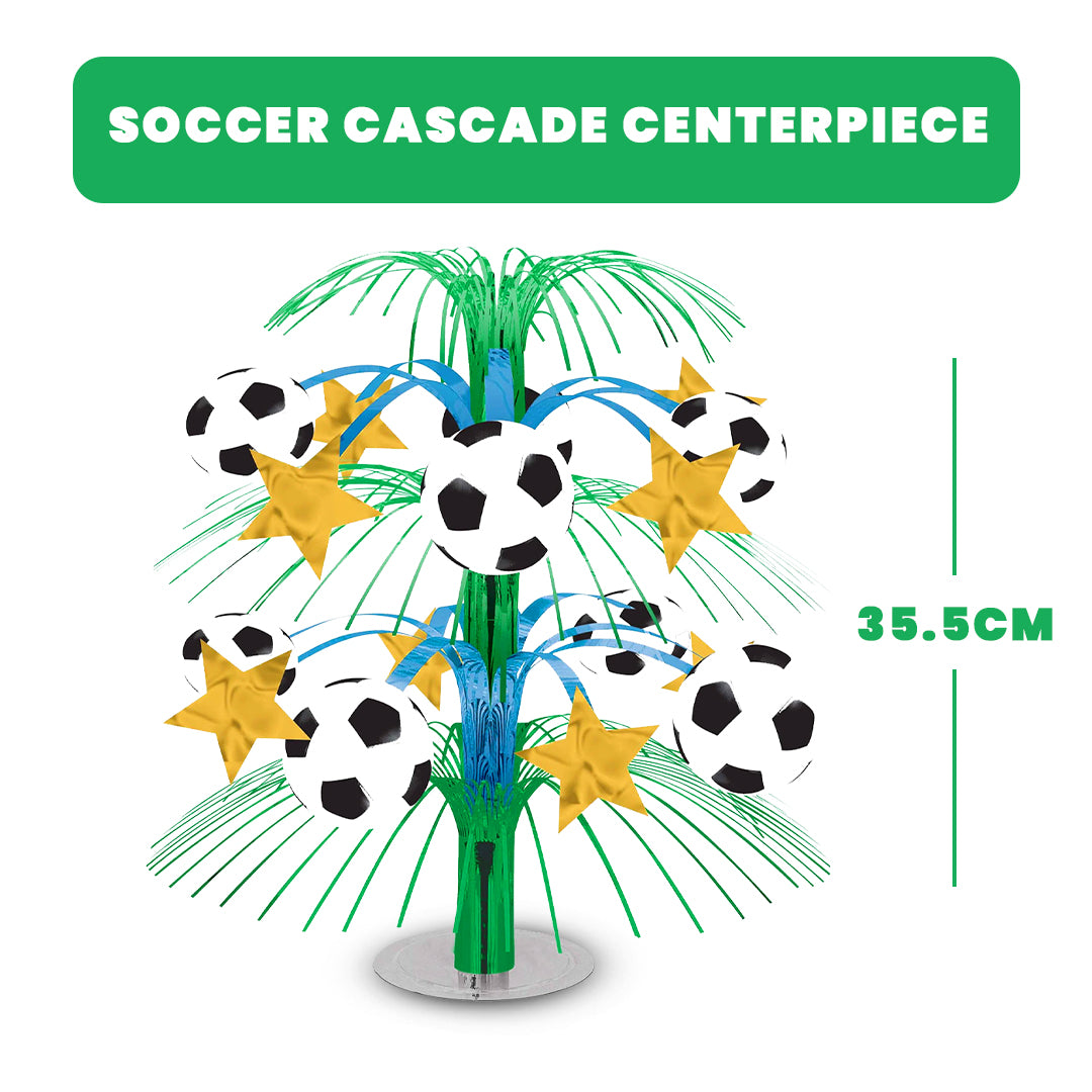 Soccer Cascade Theme Centerpiece for Table Decor - 1PC