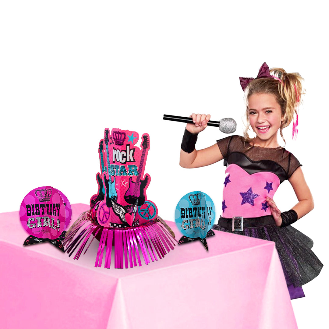 Rockstar Girl Tableware Decoration Combo Kit - 4PC