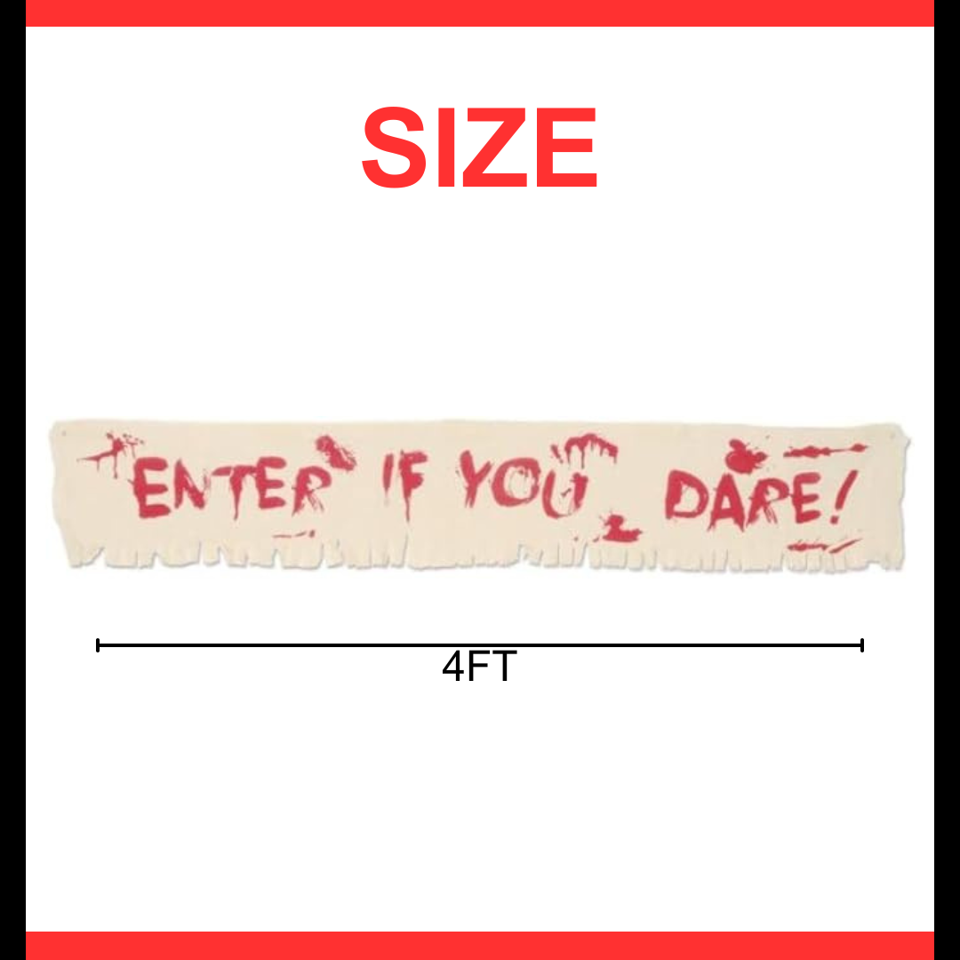 Enter if you Dare Welcome paper banner in Jute Finish - Approx. 4 FT