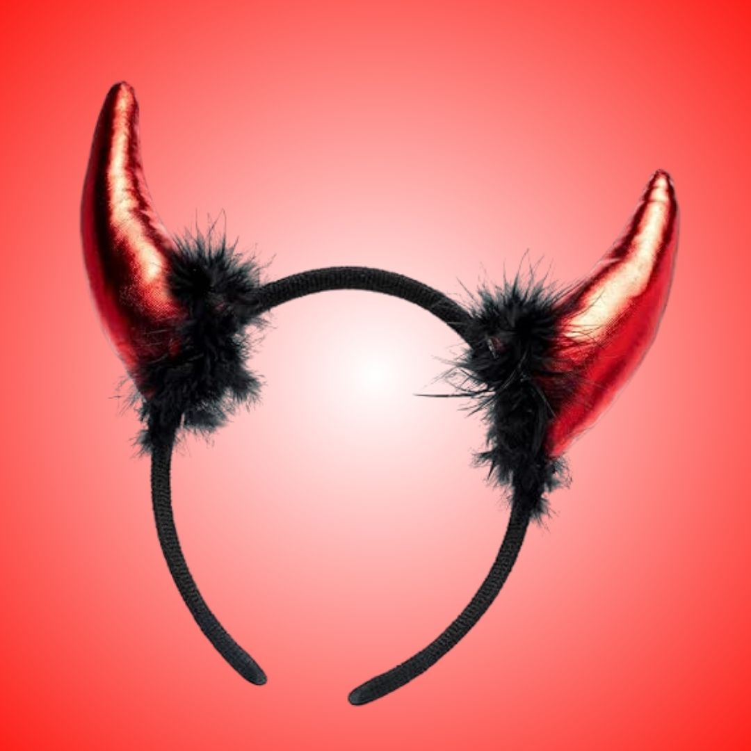 Devil Horn with Red Color and Black Bush 1PC