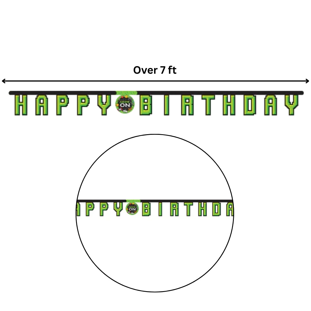 Video Game Theme Party Banner - Over 7 FT