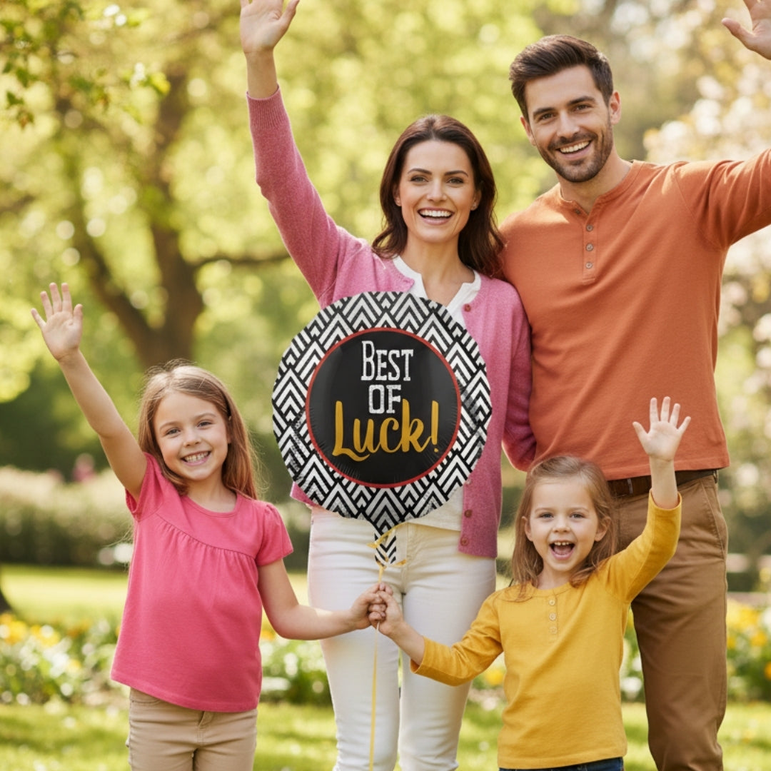 Best of Luck Black & White Balloon 18" S40