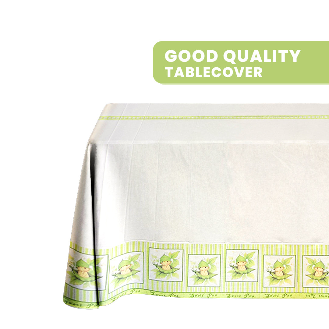 Sweet Pea in a Pod Theme Table Cover for Baby Shower - 54 in x 108 in - 1PC