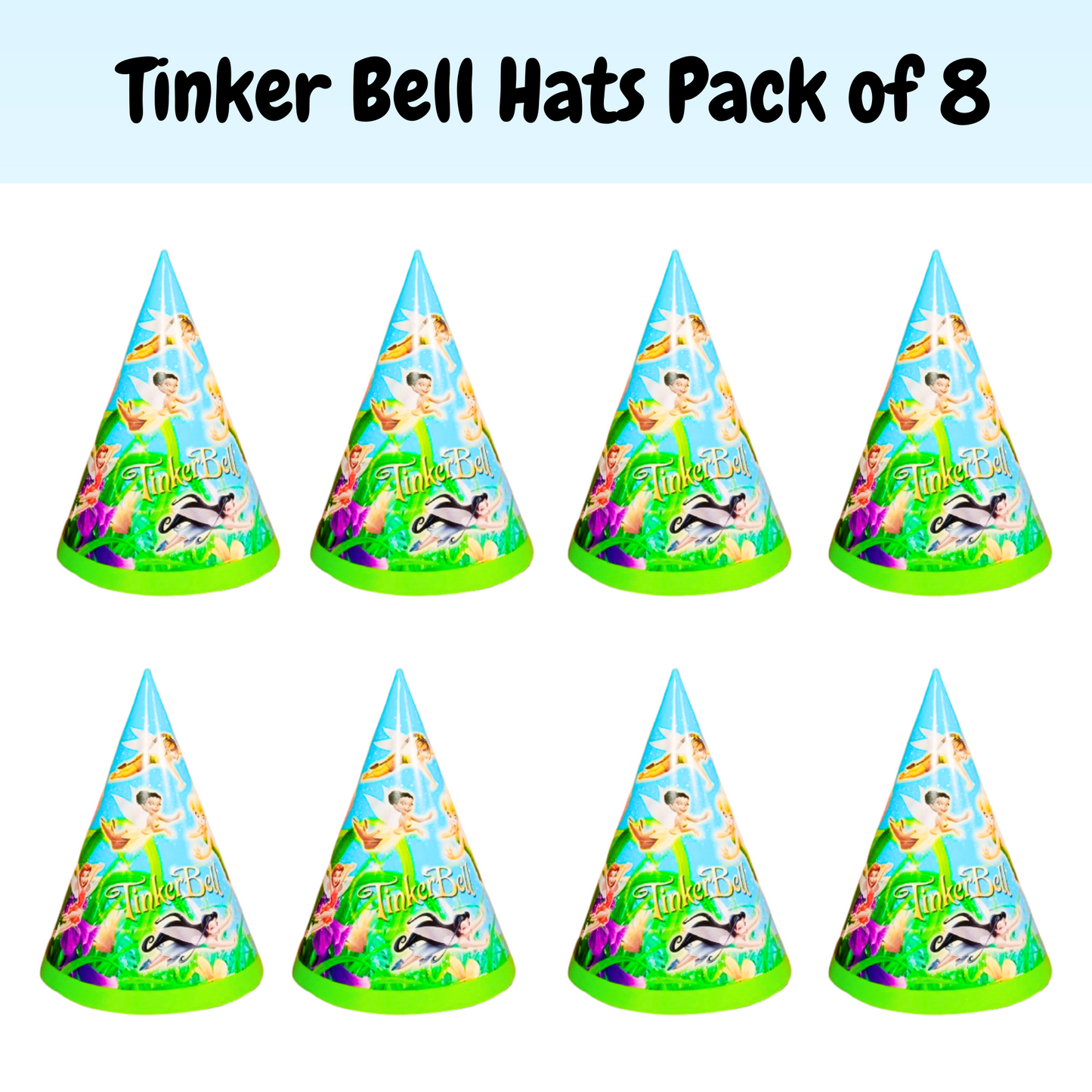 Tinker Bell Theme Party Birthday Has - 8PC