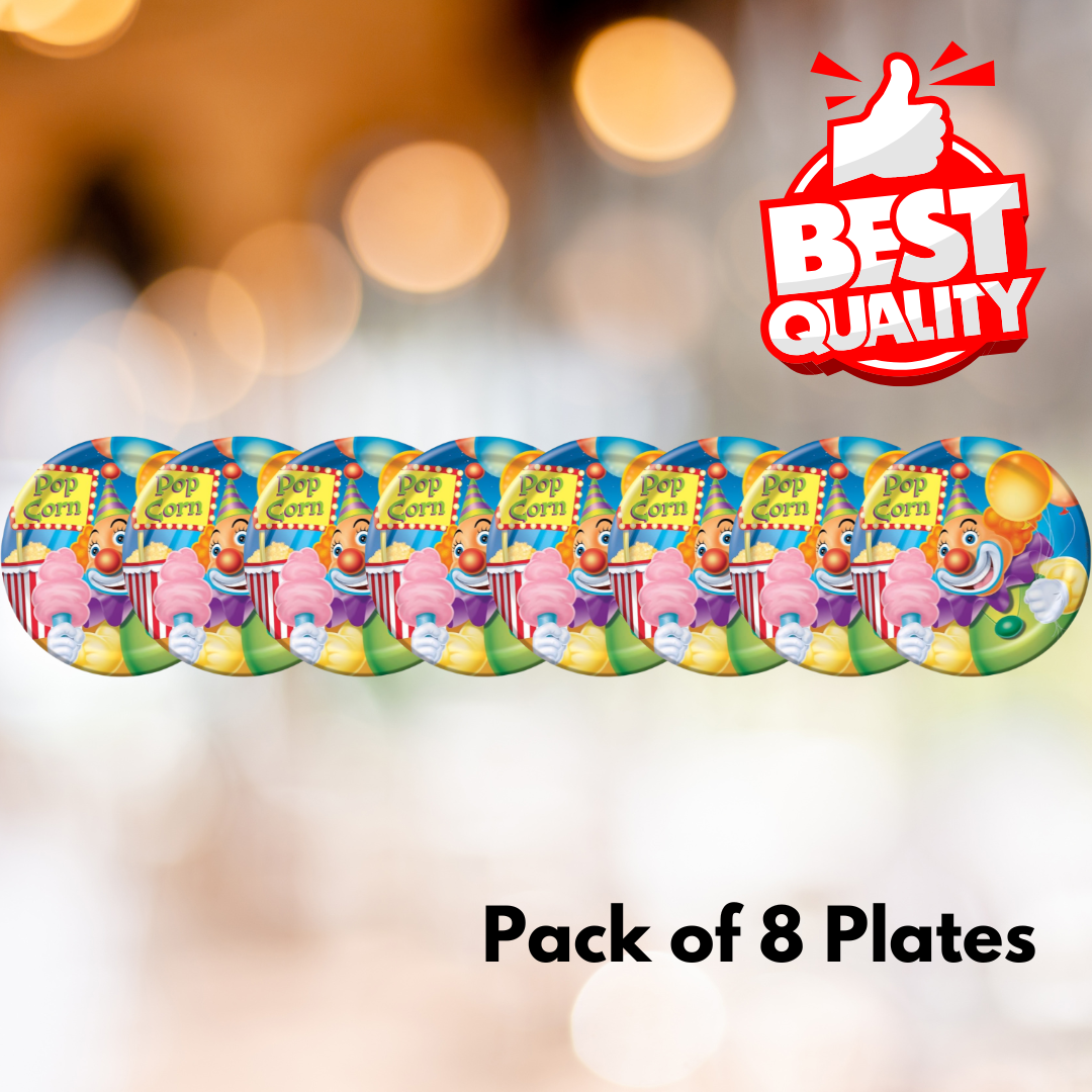 Circus Theme Party Cake/Starter Plates - 7 inches - 8PC