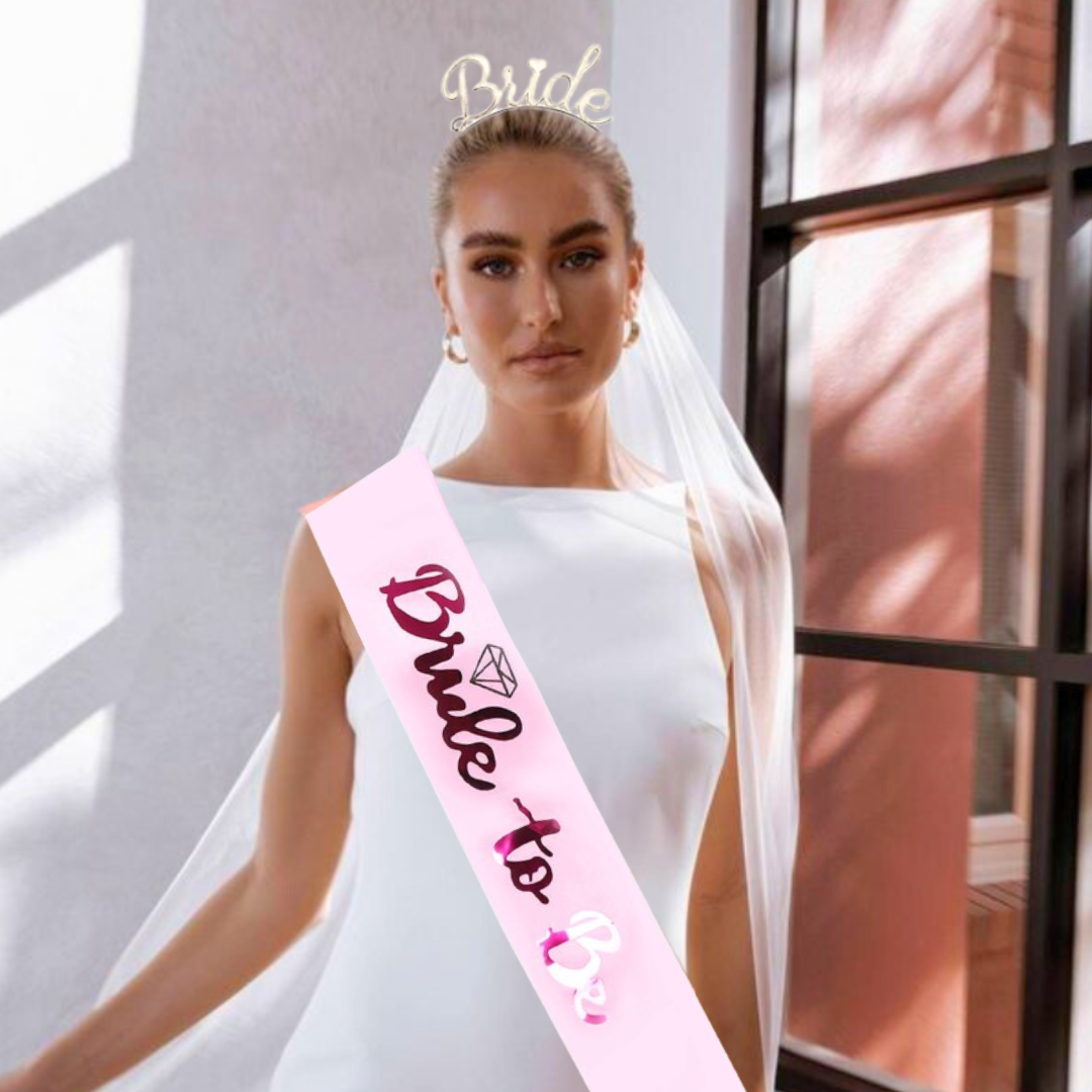 Bride to Be Sash & Headband Tiara Set