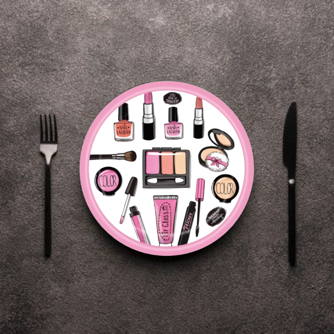 9" Glitz and Glam Makeup Party Plates Pack of 8