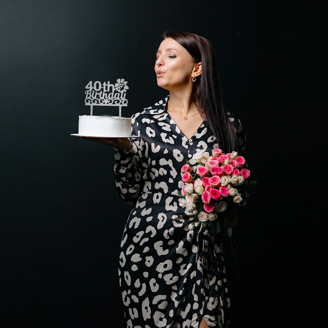 Happy 40th birthday Cake Topper - 1PC