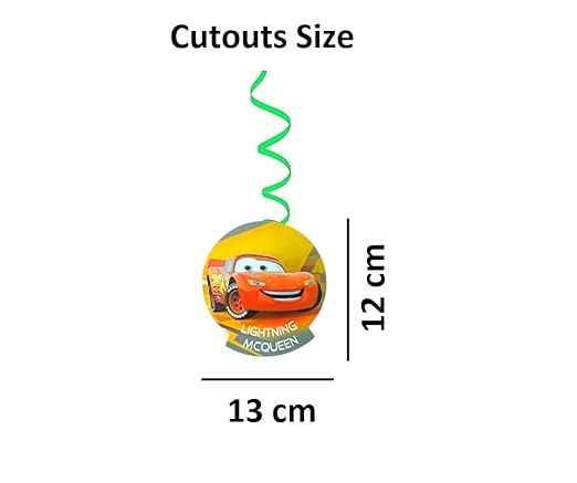 Cars Theme Party Swirl Decoration for Hanging Decor - 12PC