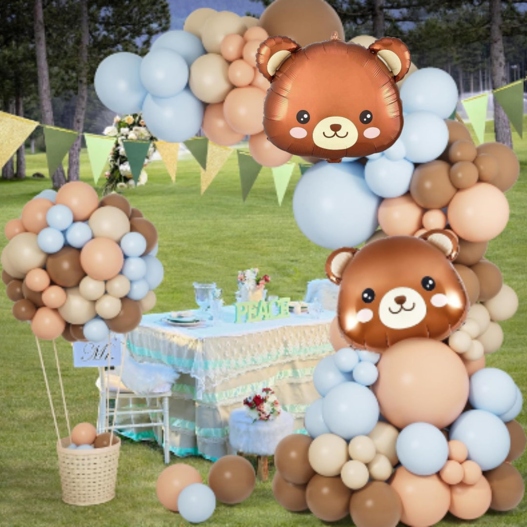 Teddy Bear Brown & Beige Balloon Set - 100PC