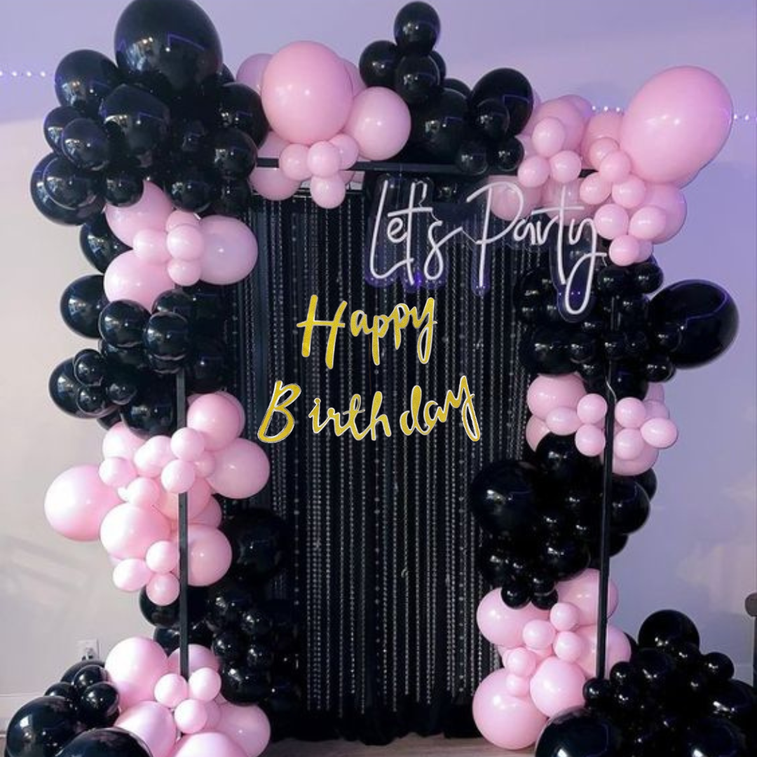 Happy Birthday Cursive Glitter Gold & Silver Banner- 6FT