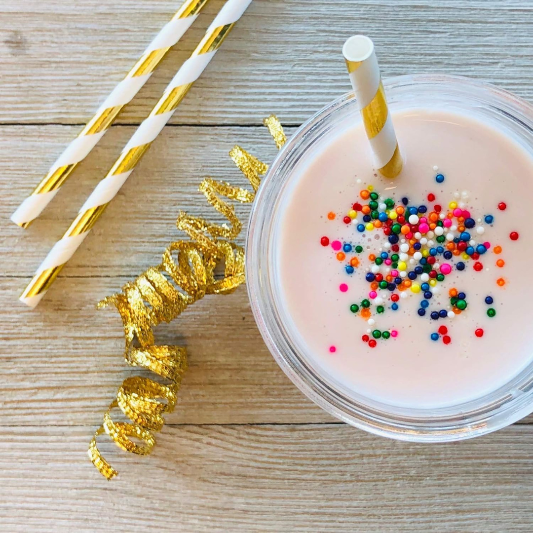 Gold & White Straws - 24PC