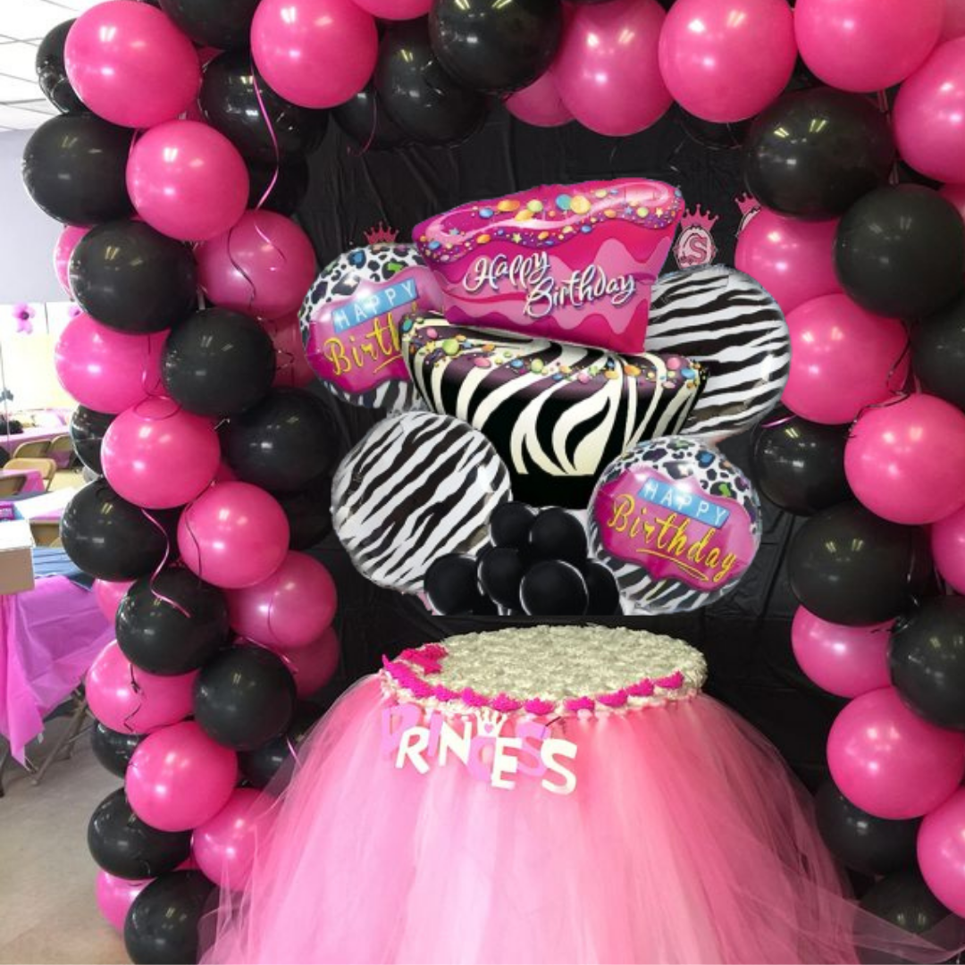 Pink & White Zebra Print Birthday Balloon 18"