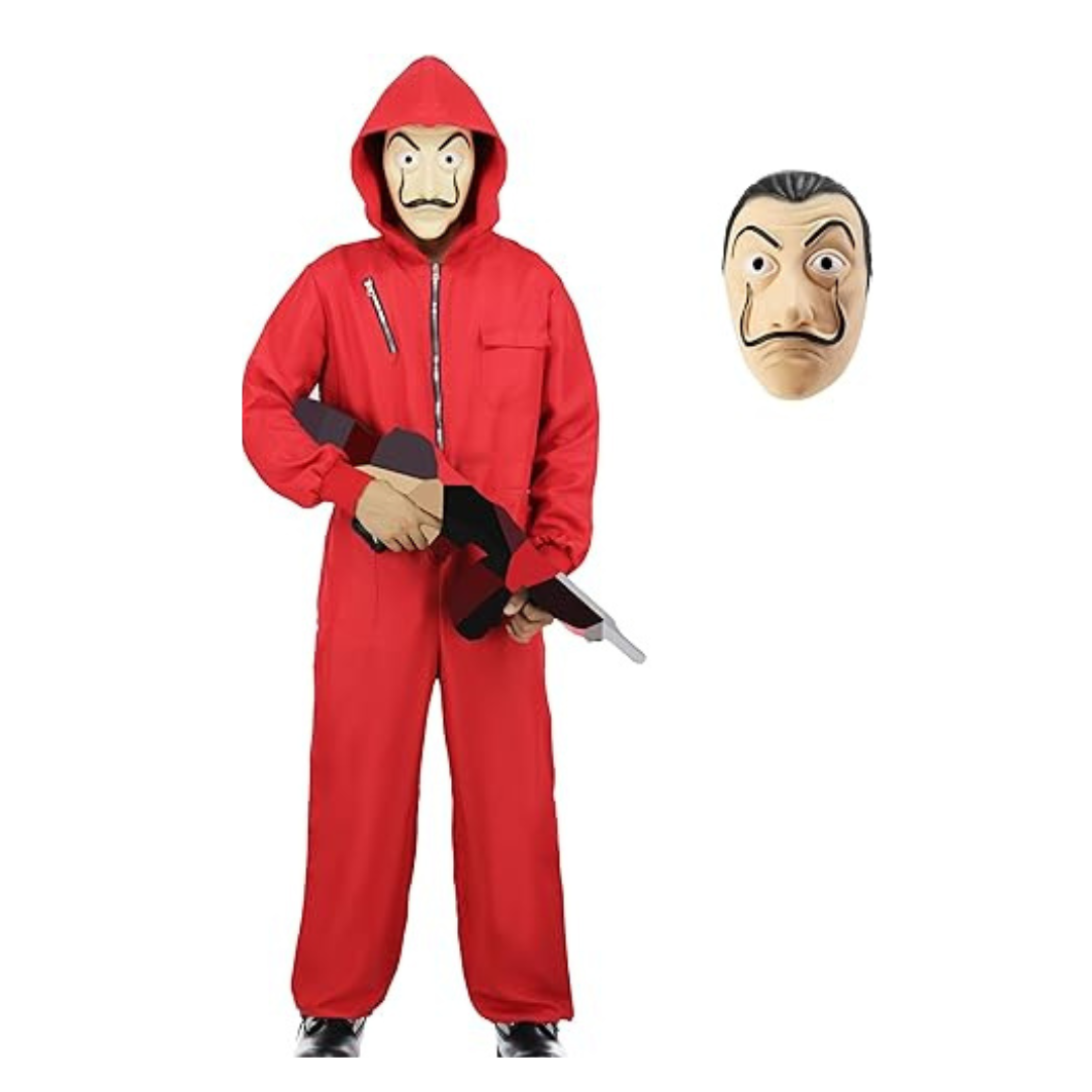 Money Heist Mask "La Casa" Salvador Dal? Face Mask For Cosplay, Party, Theme Play, Role Play, Halloween Mask -(Pack of 4)