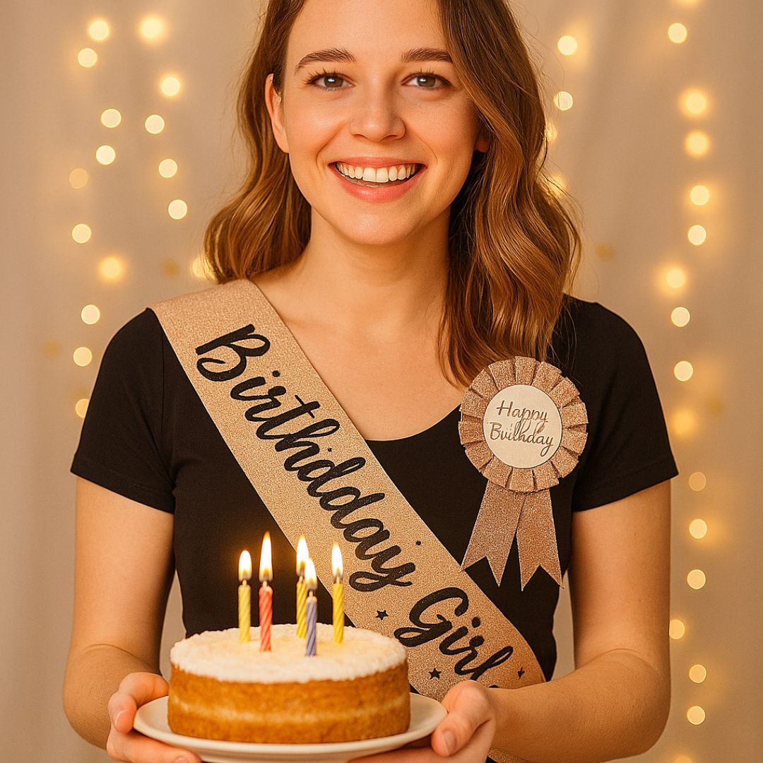 Birthday Girl Sash & Badge Combo - Set of 2