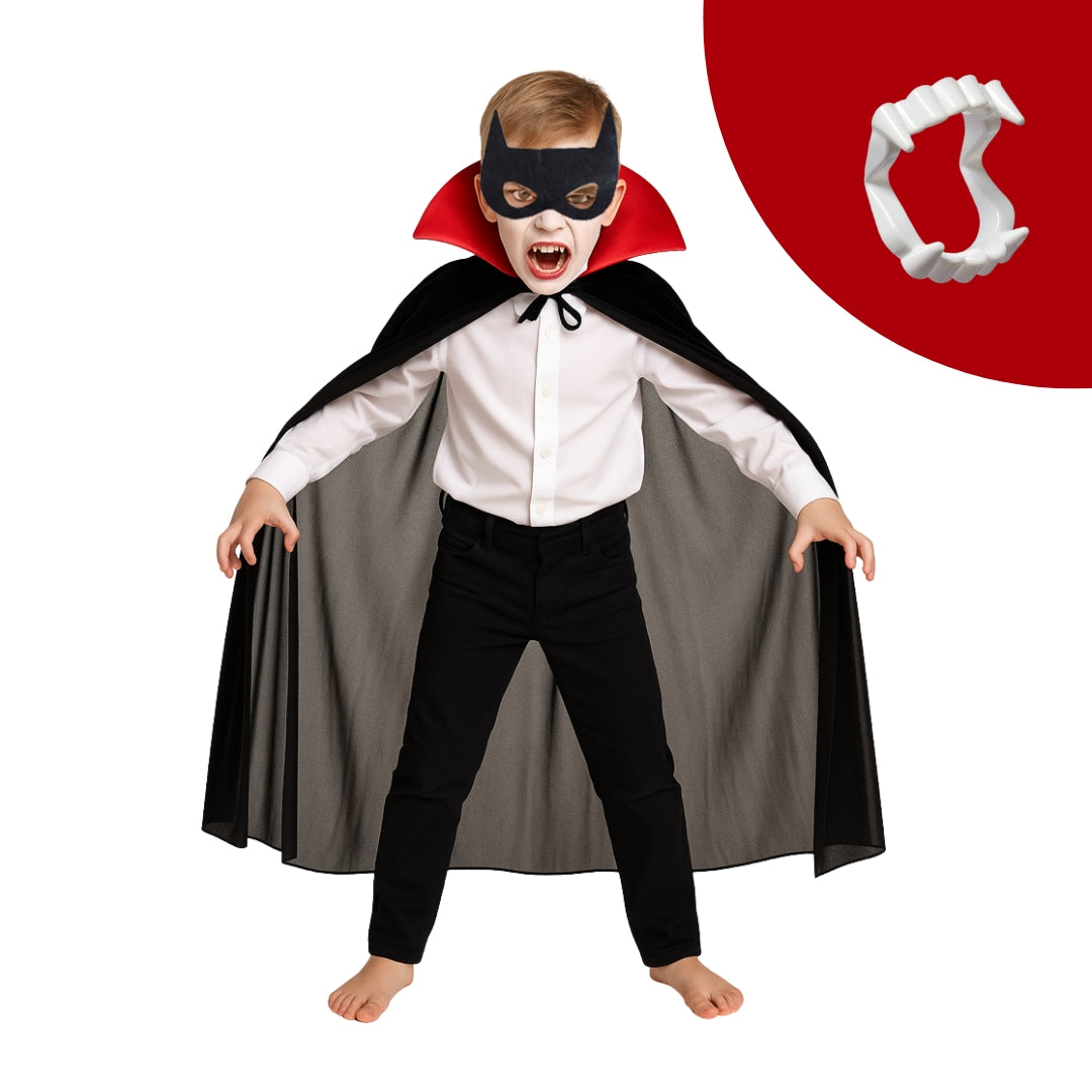 Wanna Party Halloween Costume for Kids- Vampire Cape with Mask/ Dracula Cape//Vampire Costume For Halloween Horror Costume Party For Boys & Girls