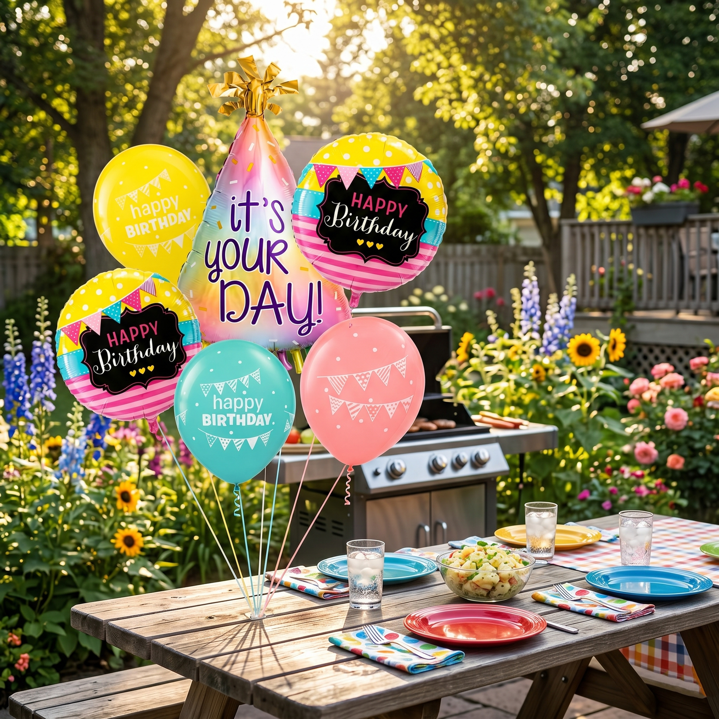 It’s Your Day Colorful Birthday Hat Foil Balloons - Set of 6