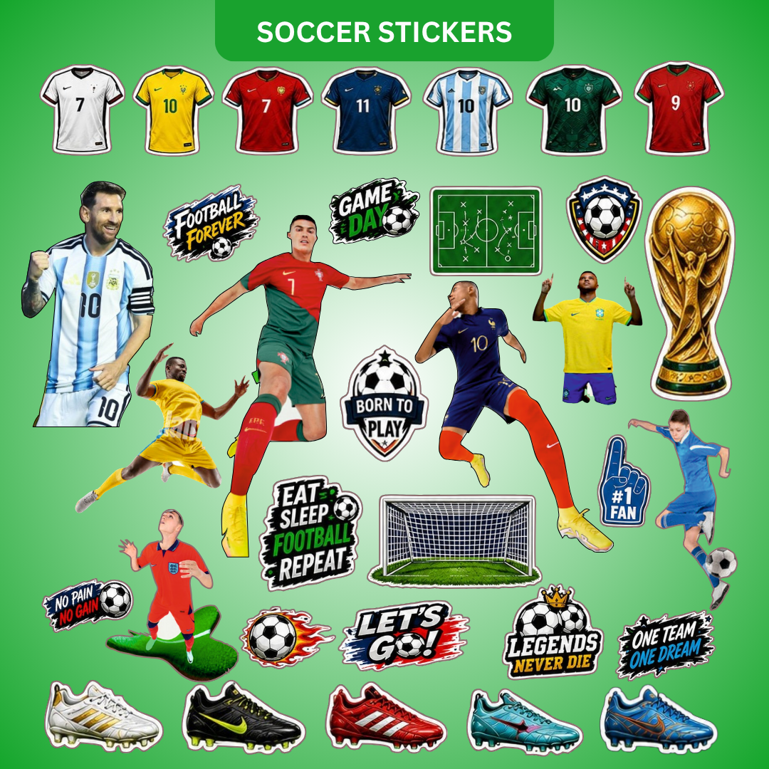 Soccer Stickers - 4 Sheets