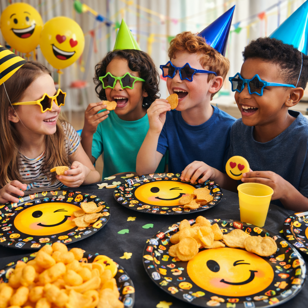 Smiley Theme Party Paper Plates - 9 inches - 8PC