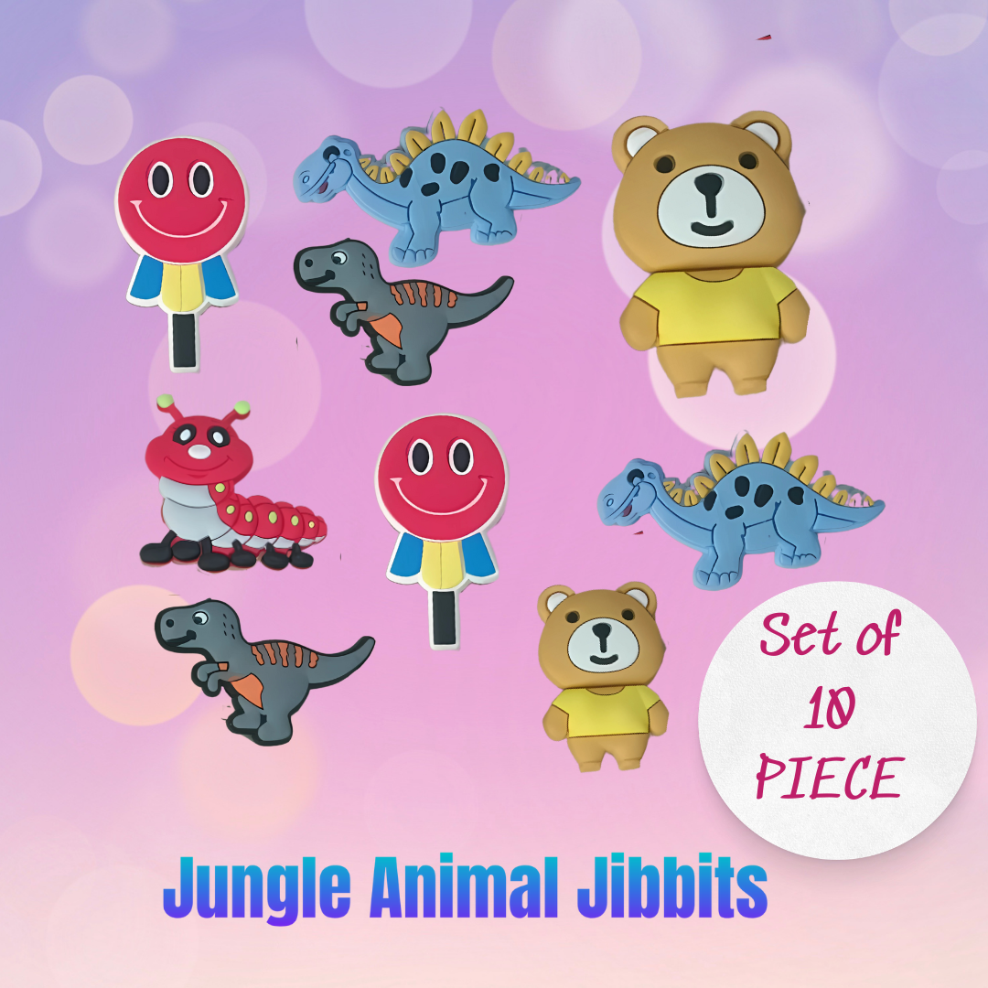Jungle Animal Shoe Charms Set - 10 PC