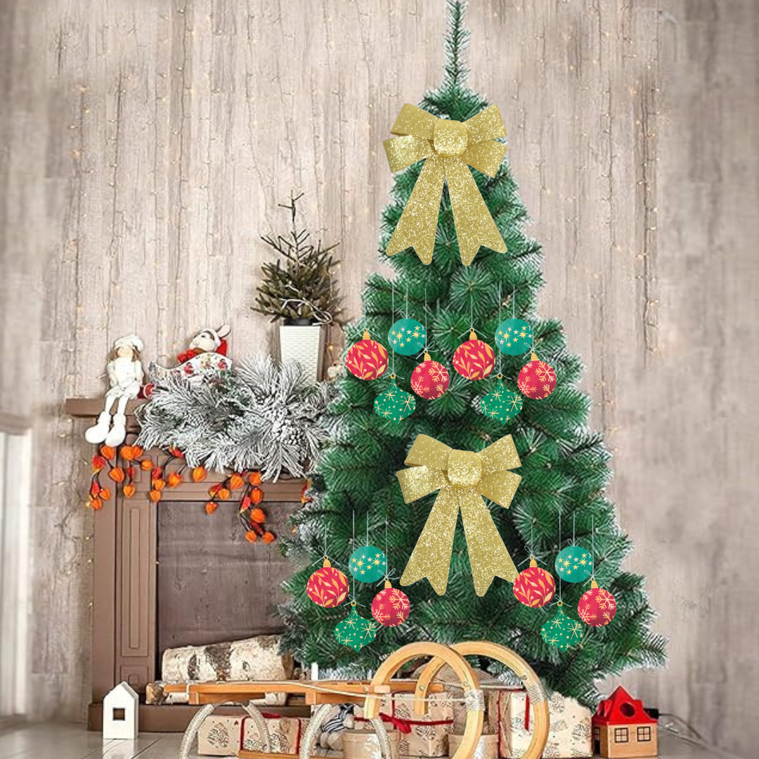 Fancy Christmas Bows Golden 30CM - 2PC