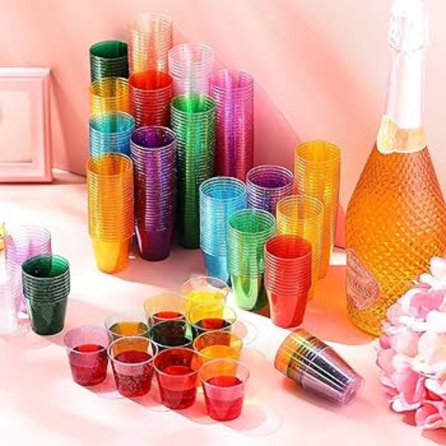 Shot Glasses Neon Red Party Combo - 10PC