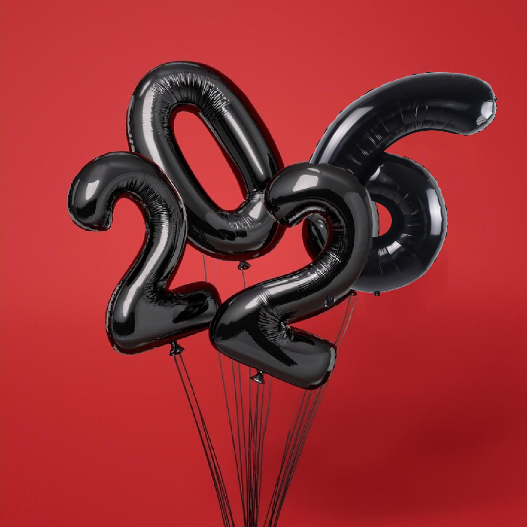 Number 6 Black Foil Balloon - Helium Quality - 26 inches - 1PC