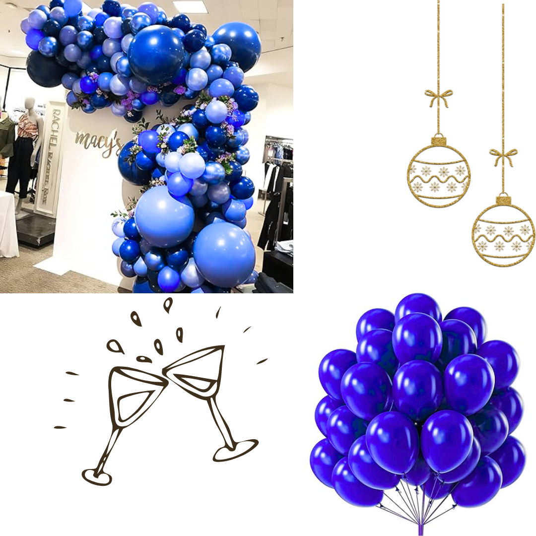 8" Dark Blue Latex Balloon - 20ct