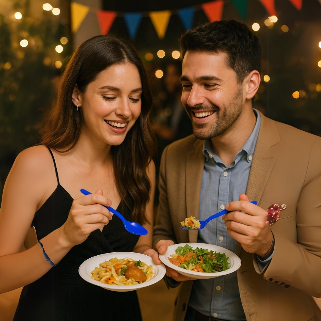 Premium Plastic Royal Blue Spoons - 20CT