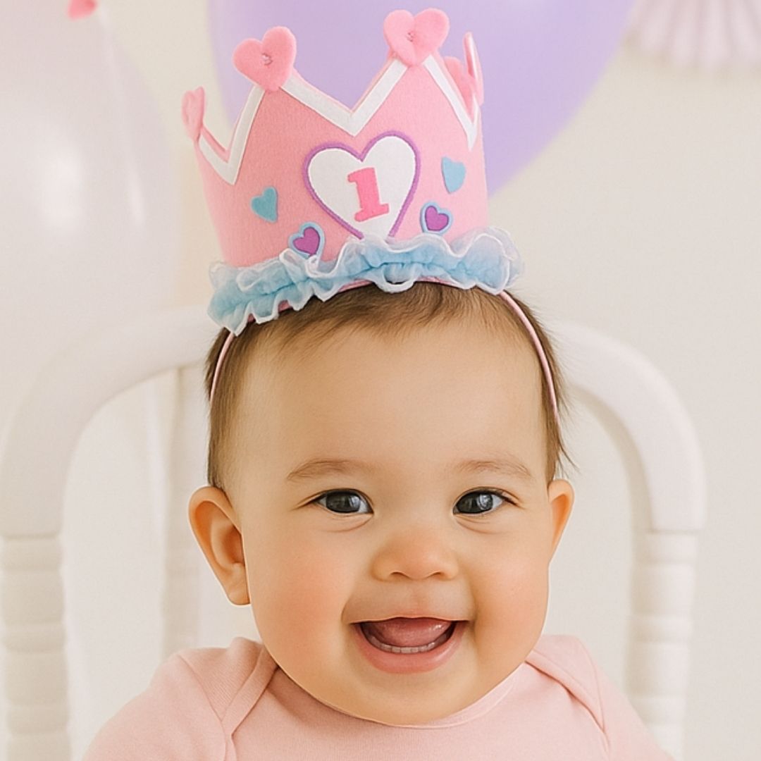 1st Birthday Pink Crown Headband 1PC – Wanna Party