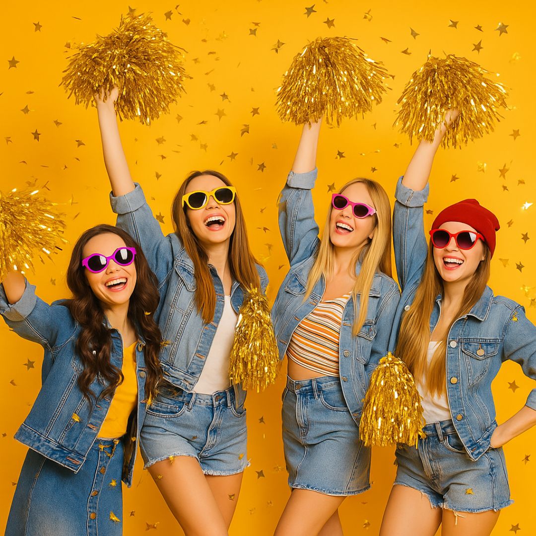 Cheerleader Pom Poms Gold