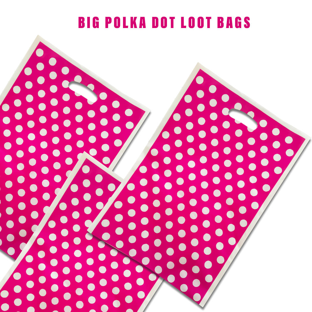 Loot Bags Pink & Blue w/ Polka Dots for Party Favours - 10PC