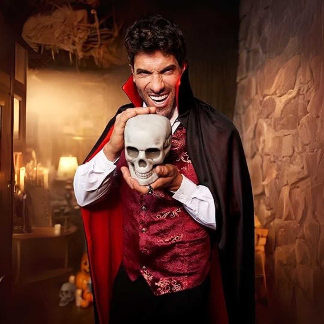 Halloween Red & Black Reversible Cape for Adults - 1PC