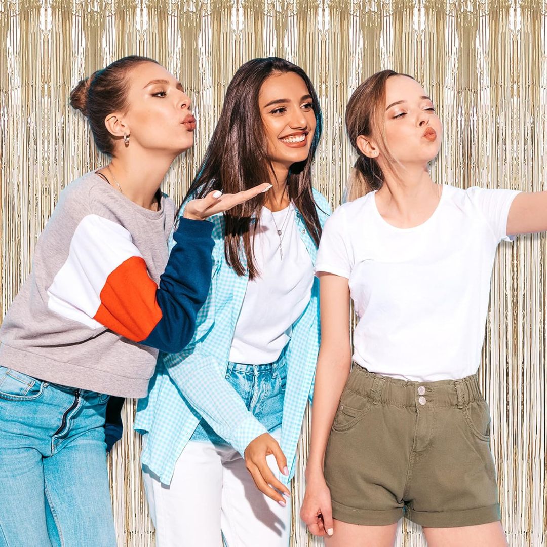 Champagne Gold Matte Gold Foil Curtain - 7FT x 3 FT - 1PC