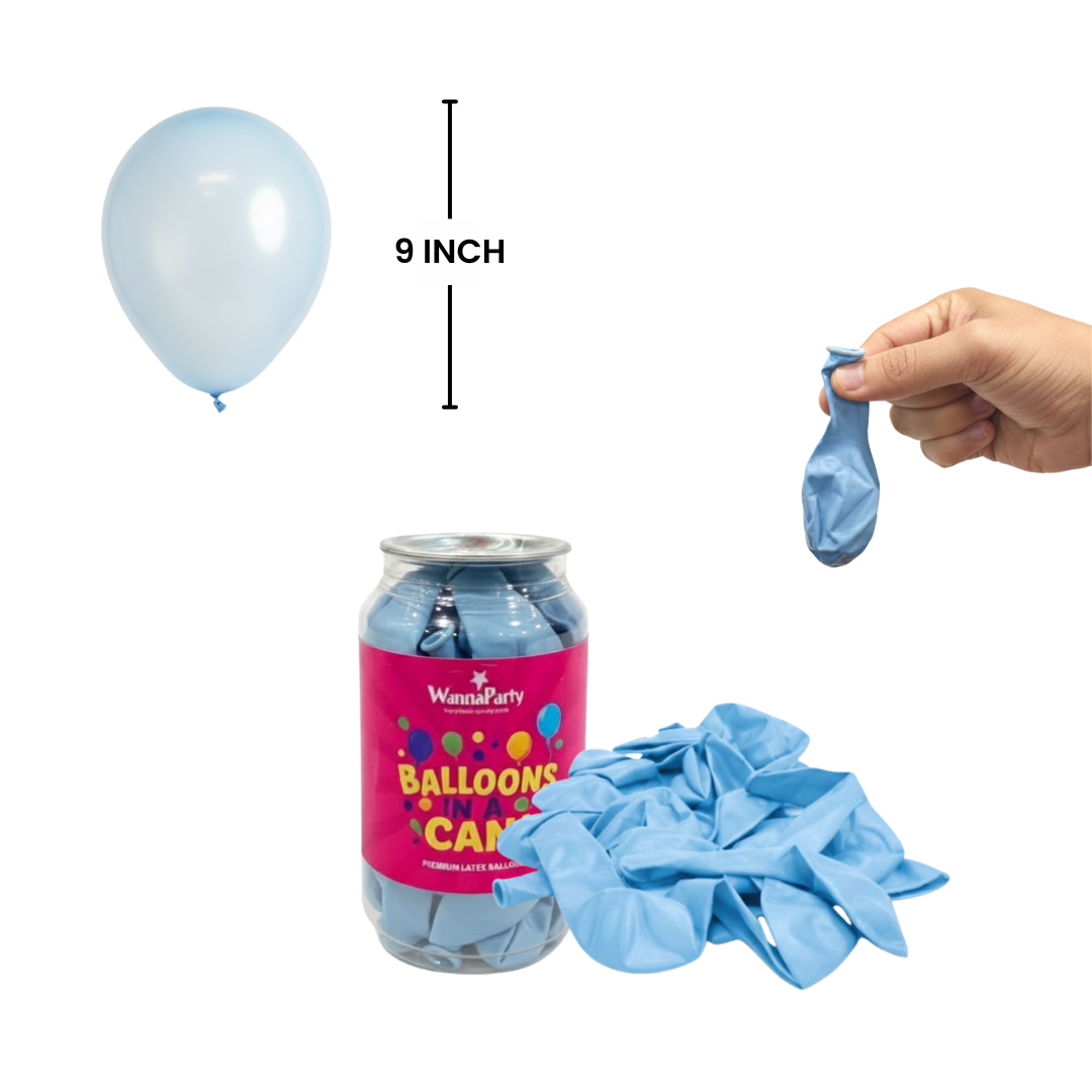 Balloon in a Can Light Blue Latex Balloons (Pack of 20)