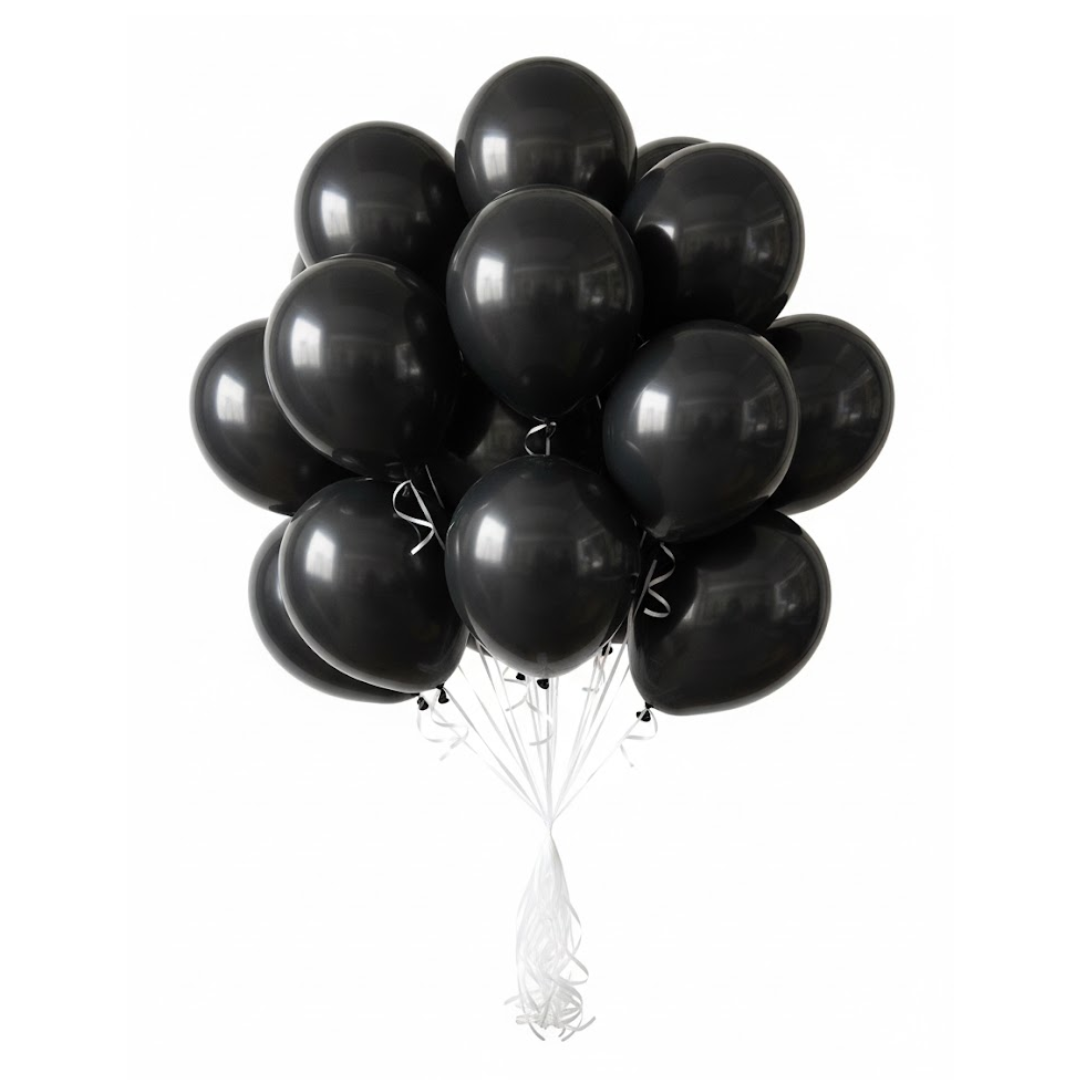 Black Latex Balloons 10" - 20PC