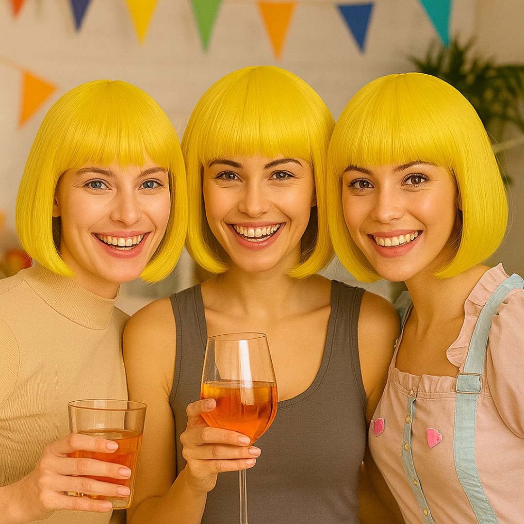 Colored Blunt Cut Wig Gold