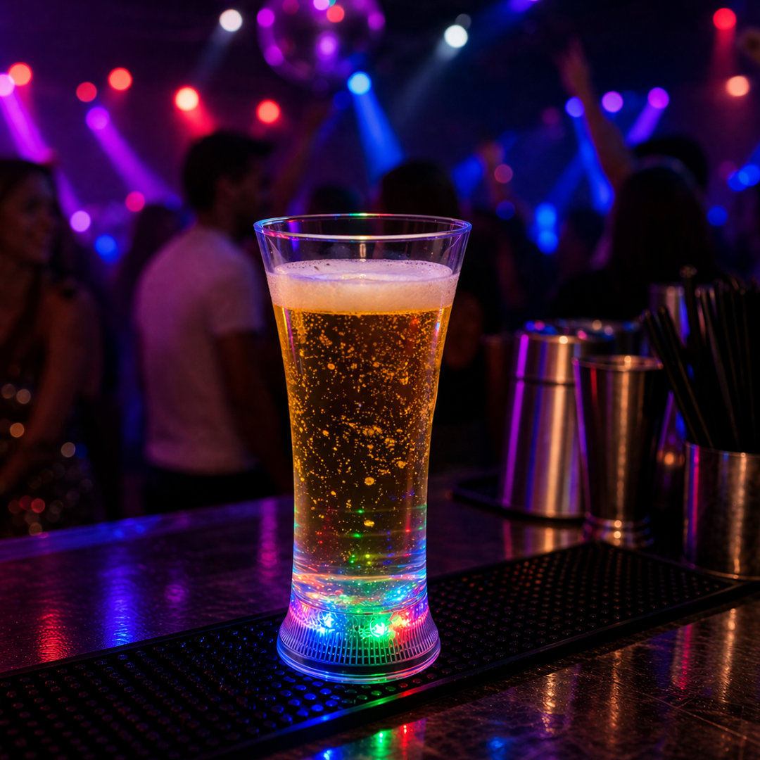 LED Liquid Activated Beer Glass – Glow in Dark Party Drink Mug