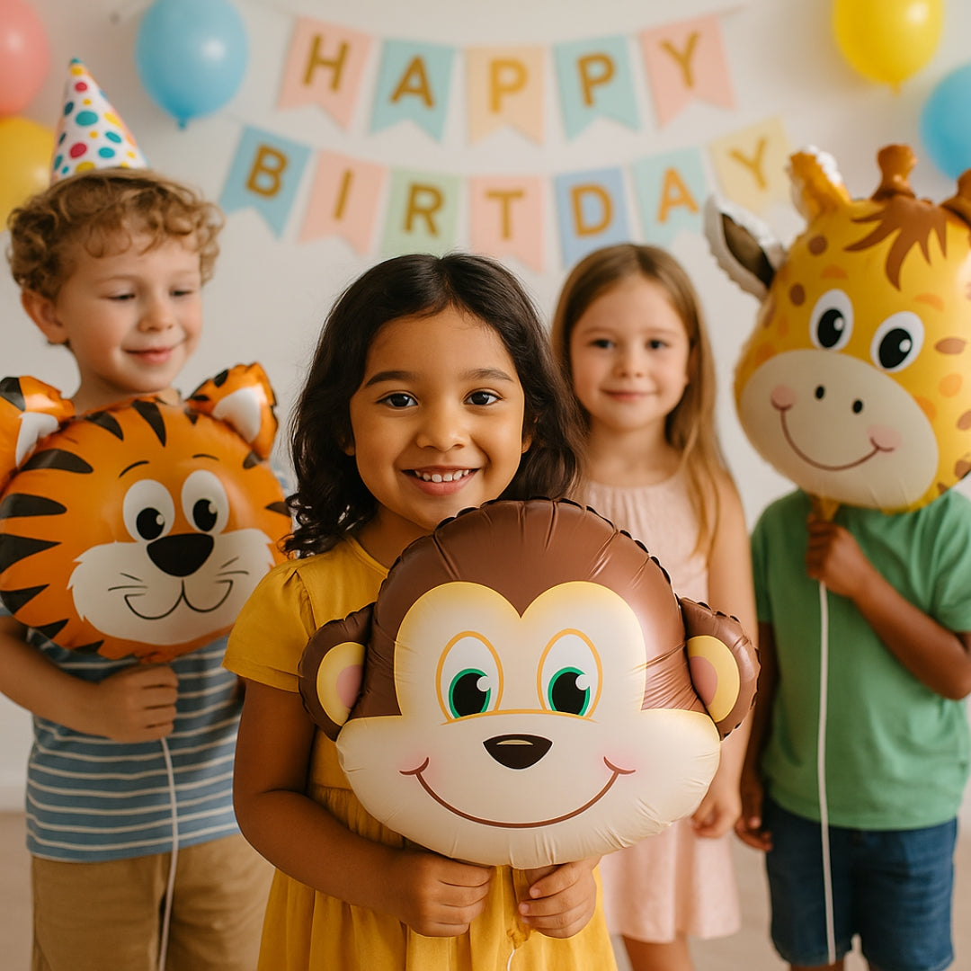 Monkey Shape Foil Balloon on Stick - Helium Quality - 16 inches - 1PC