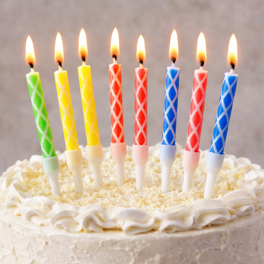 Multicolor Candles for BIrthday / Anniversry / Baby Shower or Neutral Occassion - 12PC