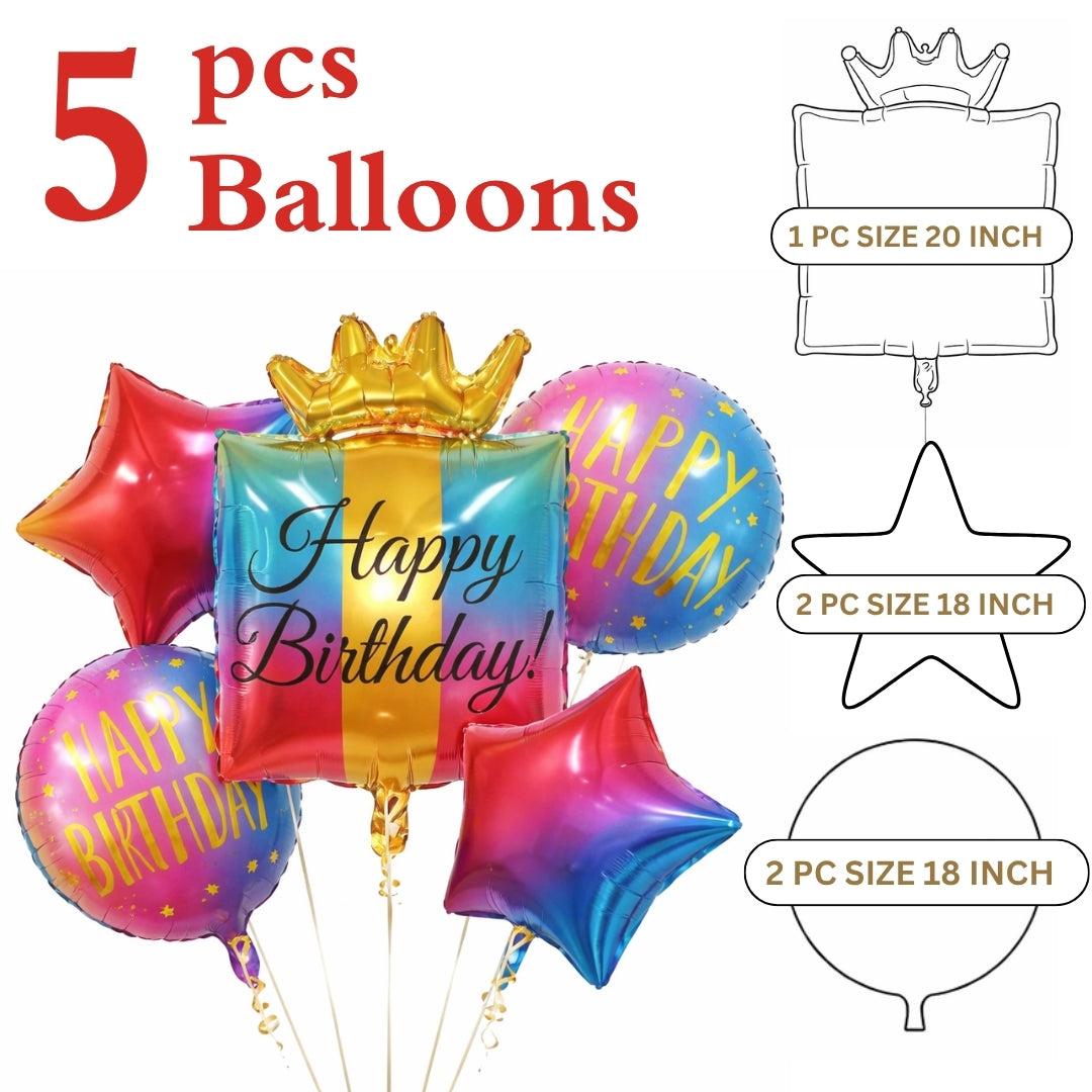 Happy Birthday Multicolor - Set of 7