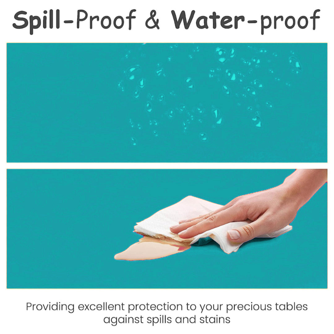 Aqua Blue Vinyl Table Cover 54"X108"