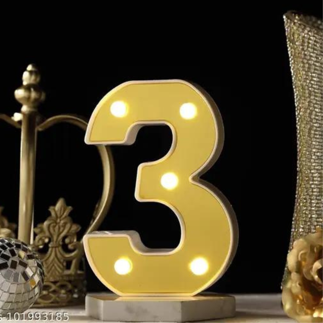 No.0 LED Golden Marquee, LED Marquee Number Light - 1 pcs