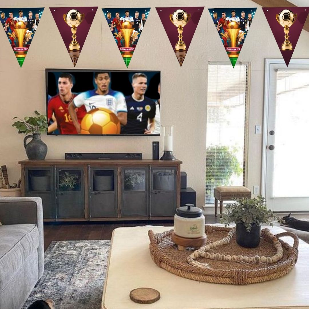 Soccer/Football Euro Cup Bunting Banner - 11inch x 9 inches - 10 FT