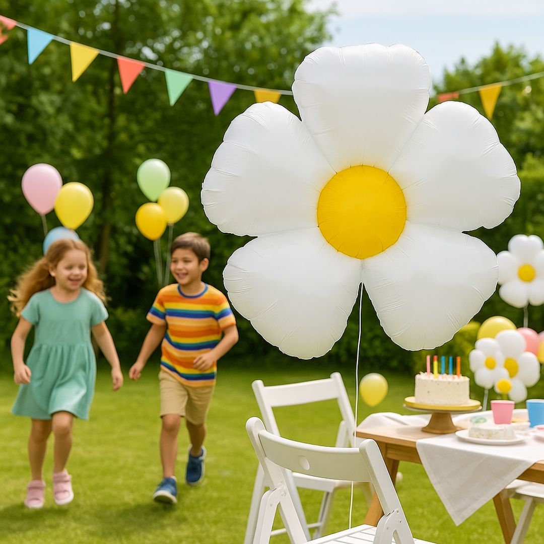 Super Shape White Daisy Flower Shaped Balloon 42