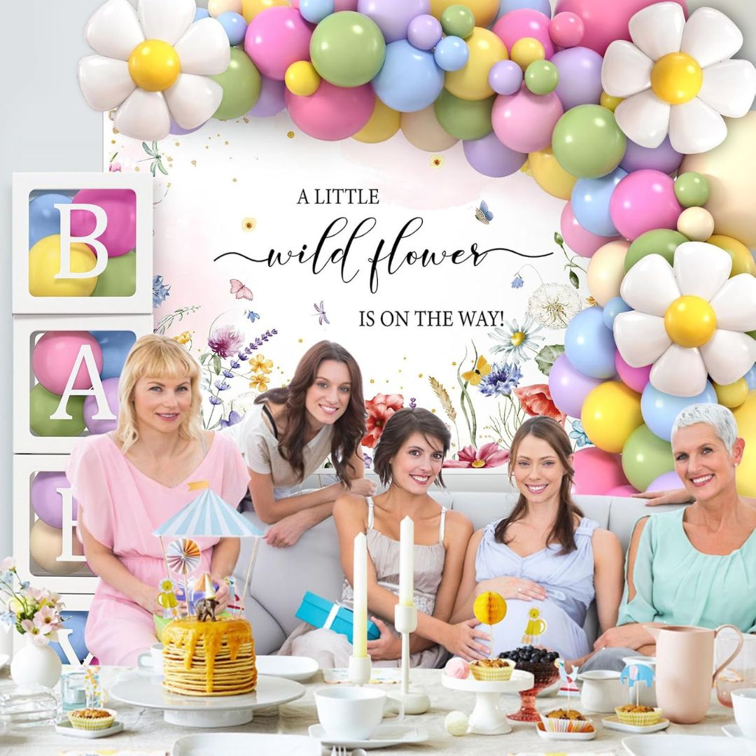 A Little Baby Is On the Way Banner and Balloons Garland Kit - 80 PC